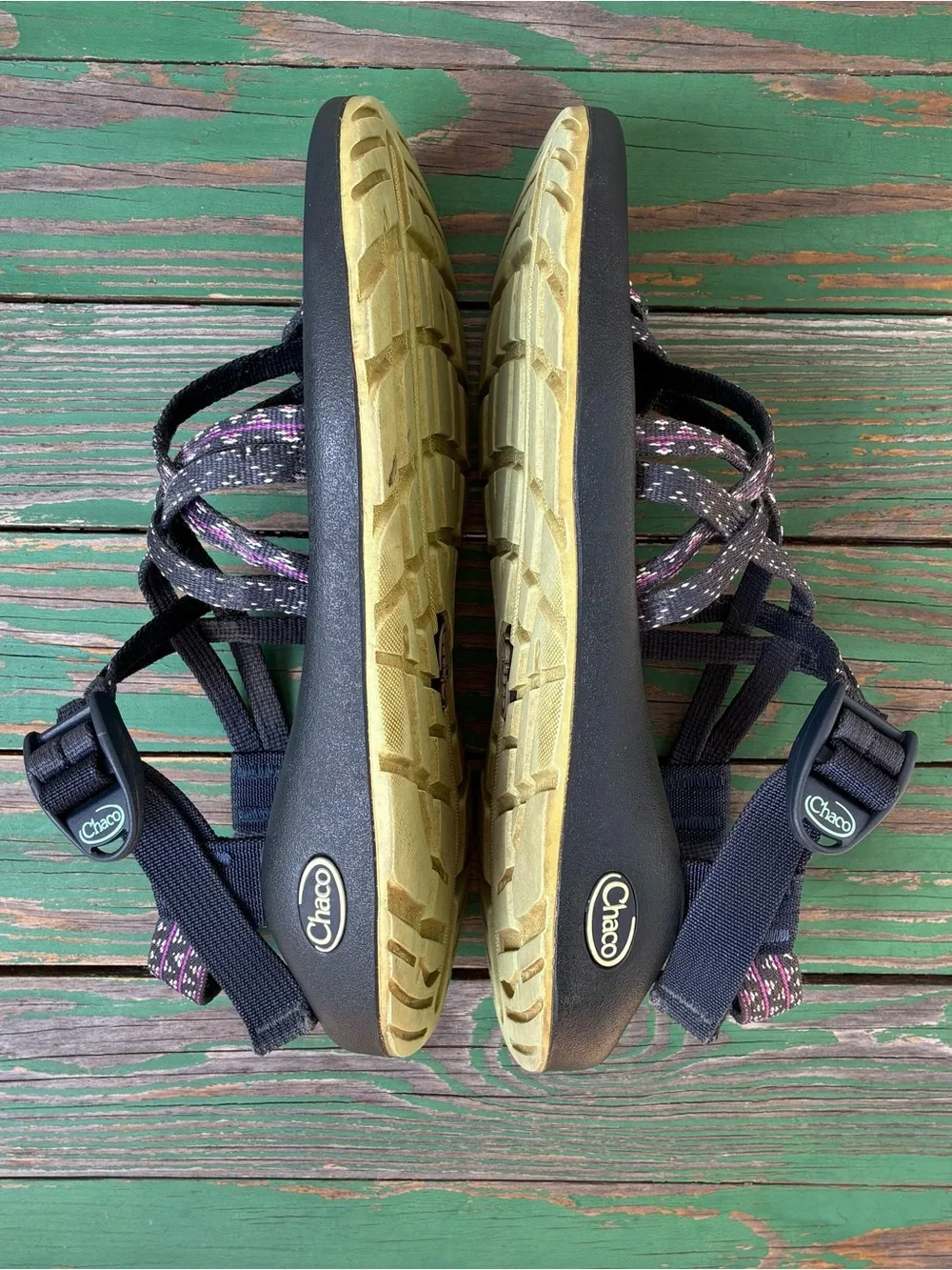 Chaco ZX/2 Classic Sandals Black Purple Womens Sz 8 Beach Hiking ActiveWear